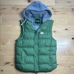 Wantdo Green Puffer Vest with Removable Hood | Size XL